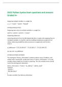 D522 Python Syntax Exam questions and answers&NewLine;Graded A&plus;