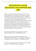 MCB 252 FINAL EXAM &NewLine;QUESTIONS AND ANSWERS 2026 - 2027