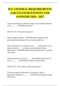 ICC GENERAL REQUIREMENTS &NewLine;&lpar;GR&rpar; EXAM QUESTIONS AND &NewLine;ANSWERS 2026 - 2027 