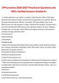 CPH practice 2026&sol;2027 Final Exam Questions and 100&percnt; Verified Answers Graded A&plus;
