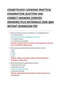 COSMETOLOGY LICENSING PRACTICAL &NewLine;EXAMINATION QUESTION AND &NewLine;CORRECT ANSWERS &lpar;VERIFIED &NewLine;ANSWERS&rpar; PLUS RATIONALES 2026 Q&A &NewLine;INSTANT DOWNLOAD PDF 