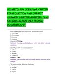 COSMETOLOGY LICENSING PRACTICAL &NewLine;EXAMINATION QUESTION AND &NewLine;CORRECT ANSWERS &lpar;VERIFIED &NewLine;ANSWERS&rpar; PLUS RATIONALES 2026 Q&A &NewLine;INSTANT DOWNLOAD PDF 