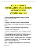 BACK TO BASICS &NewLine;CONTRACTING EXAM REVIEW &NewLine;QUESTIONS AND &NewLine;ANSWERS 2026 - 2027