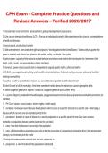 CPH Exam &ndash; Complete Practice Questions and Revised Answers &ndash; Verified 2026&sol;2027