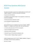 BCSCP Prep Questions With Correct Answers