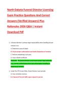 North Dakota Funeral Director Licensing &NewLine;Exam Practice Questions And Correct &NewLine;Answers &lpar;Verified Answers&rpar; Plus &NewLine;Rationales 2026 Q&A &vert; Instant &NewLine;Download Pdf