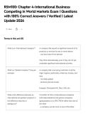 RSM100&colon; Chapter 4-International Business&colon;&NewLine;Competing in World Markets Exam &vert; Questions&NewLine;with 100&percnt; Correct Answers &vert; Verified &vert; Latest&NewLine;Update 2026