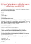 CPH Exam Practice Questions with Rationales and Verified Answers 2026&sol;2027 Complete Exam Material