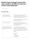 RSM100&colon; Chapter 8-Strategic Planning&colon; HRM&NewLine;Exam &vert; Questions with 100&percnt; Correct Answers &vert;&NewLine;Verified &vert; Latest Update 2026