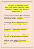 New Mexico Life&comma; Health&comma; Accident Actual &NewLine;Exam Questions And Answers Practice Questions &NewLine;with Solutions Newest 2026-2027 &vert; Already &NewLine;Graded A&plus;