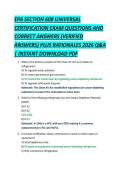 EPA SECTION 608 UNIVERSAL &NewLine;CERTIFICATION EXAM QUESTIONS AND &NewLine;CORRECT ANSWERS &lpar;VERIFIED &NewLine;ANSWERS&rpar; PLUS RATIONALES 2026 Q&A &NewLine;&vert; INSTANT DOWNLOAD PDF 