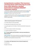 Louisiana Title Insurance Exam Prep 2026&sol;2027 &vert; Updated Practice Questions&comma; Verified Answers & Detailed Rationales
