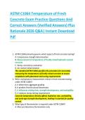 ASTM C1064 Temperature of Fresh &NewLine;Concrete Exam Practice Questions And &NewLine;Correct Answers &lpar;Verified Answers&rpar; Plus &NewLine;Rationale 2026 Q&A&vert; Instant Download &NewLine;Pdf 