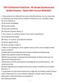 CPH Certification Final Exam - All Sample Questions and Verified Answers &ndash; Rated 100&percnt; Correct 2026&sol;2027 