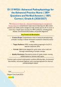 D115 WGU&colon; Advanced Pathophysiology for the Advanced Practice Nurse BUNDLE &vert; Questions and Verified Answers &vert; 100&percnt; Correct &vert; Grade A &lpar;2026&sol;2027&rpar;