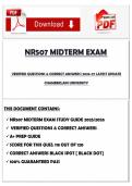 NR507 MIDTERM EXAM VERIFIED QUESTIONS & CORRECT ANSWERS&vert; 2026-27 LATEST UPDATE
