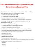 CPH Certification Exam Practice Questions and 100&percnt; Correct Answers Guaranteed Pass 