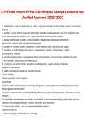 CPH 1600 Exam 1 Final Certification Study Questions and Verified Answers 2026&sol;2027