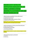 FIREARM SAFETY INSTRUCTOR &NewLine;CERTIFICATION EXAM QUESTION AND &NewLine;CORRECT ANSWERS &lpar;VERIFIED &NewLine;ANSWERS&rpar; PLUS RATIONALES 2026 Q&A &NewLine;INSTANT DOWNLOAD PDF 
