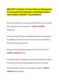 WGU D351 Functions of Human Resource Management&NewLine;Pre-Assessment Test Questions and Verified Answers &vert;&NewLine;Latest Update 2026&sol;2027 &vert; Guaranteed A&plus;&period;&NewLine;