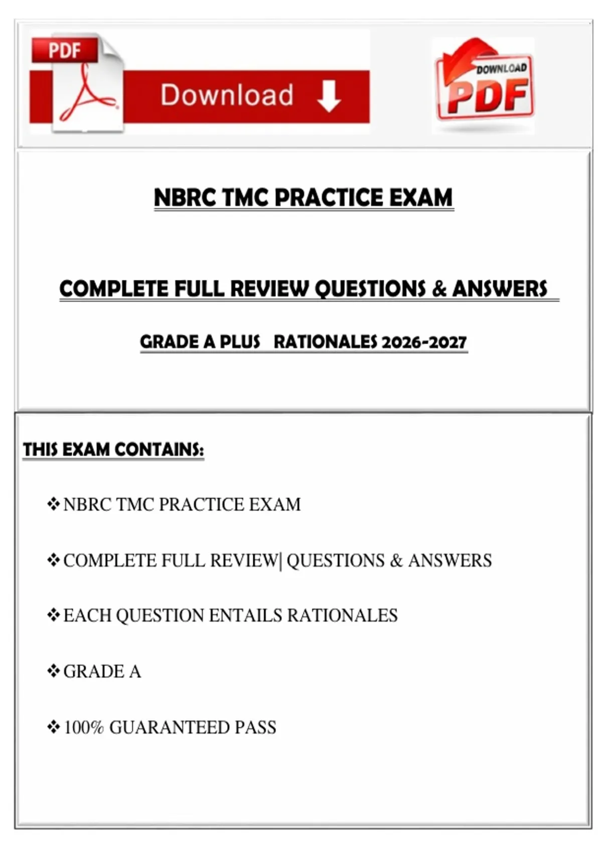 NBRC TMC PRACTICE EXAM COMPLETE FULL REVIEW QUESTIONS & ANSWERS GRADE A ...