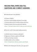 NSG3160 FINAL PAPER 2026 FULL&NewLine;QUESTIONS AND CORRECT ANSWERS