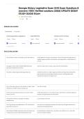 Georgia History Legislative Exam UNG Exam Questions & Answers &vert; 100&percnt; Verified solutions &lpar;2026&rpar; UPDATE &vert;2026&excl;&excl; STUDY GUIDE EXAM