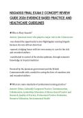 NSG6005 FINAL EXAM 2 CONCEPT REVIEW&NewLine;GUIDE 2026 EVIDENCE BASED PRACTICE AND&NewLine;HEALTHCARE GUIDELINES