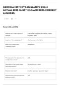 GEORGIA HISTORY LEGISLATIVE EXAM ACTUAL 2026 QUESTIONS AND 100&percnt; CORRECT ANSWERS