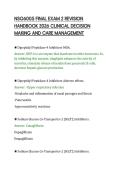 NSG6005 FINAL EXAM 2 REVISION&NewLine;HANDBOOK 2026 CLINICAL DECISION&NewLine;MAKING AND CARE MANAGEMENT&NewLine;
