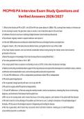 MCPHS PA Interview Exam Study Questions and Verified Answers 2026&sol;2027