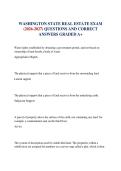 WASHINGTON STATE REAL ESTATE EXAM &lpar;2026-2027&rpar; QUESTIONS AND CORRECT ANSWERS GRADED A&plus;&NewLine;&NewLine;