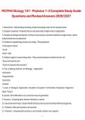 MCPHS Biology 151- Modules 1-3 Complete Study Guide Questions and Revised Answers 2026&sol;2027 