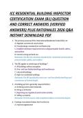 ICC RESIDENTIAL BUILDING INSPECTOR &NewLine;CERTIFICATION EXAM &lpar;B1&rpar; QUESTION &NewLine;AND CORRECT ANSWERS &lpar;VERIFIED &NewLine;ANSWERS&rpar; PLUS RATIONALES 2026 Q&A &NewLine;INSTANT DOWNLOAD PDF 