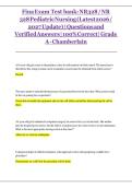 Updated Latest NR328 Pediatric Nursing Final Exam Test Bank &lpar;Chamberlain&rpar; Comprehensive Questions and Verified Answers 2026&ndash;2027&period;