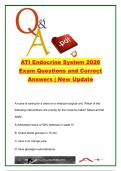 ATI Endocrine System 2026 Exam Questions and Correct Answers &vert; Nursing Pharmacology and Endocrine Disorders Practice Questions with Rationales