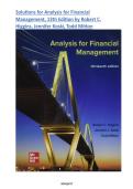 Solutions for Analysis for Financial Management&comma; 13th Edition by Robert C&period; Higgins&comma; Jennifer Koski&comma; Todd Mitton&vert;&vert;Complete Guide A&plus;