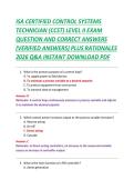 ISA CERTIFIED CONTROL SYSTEMS &NewLine;TECHNICIAN &lpar;CCST&rpar; LEVEL II EXAM &NewLine;QUESTION AND CORRECT ANSWERS &NewLine;&lpar;VERIFIED ANSWERS&rpar; PLUS RATIONALES &NewLine;2026 Q&A INSTANT DOWNLOAD PDF 