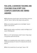 PGA LEVEL 3 ADVANCED TEACHING AND&NewLine;COACHING EXAM SCRIPT 2026&NewLine;COMPLETE QUESTIONS AND VERIFIED&NewLine;ANSWERS