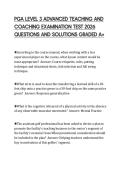 PGA LEVEL 3 ADVANCED TEACHING AND&NewLine;COACHING EXAMINATION TEST 2026&NewLine;QUESTIONS AND SOLUTIONS GRADED A&plus;