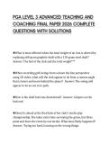 PGA LEVEL 3 ADVANCED TEACHING AND&NewLine;COACHING FINAL PAPER 2026 COMPLETE&NewLine;QUESTIONS WITH SOLUTIONS