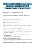 FIVE GUYS MANAGER TEST &lpar;&rpar; FINAL&NewLine;TEST 2026 QUESTIONS WITH&NewLine;CORRECT ANSWERS GRADED A&plus;