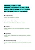 PHARMACOKINETICS AND&NewLine;PHARMACODYNAMICS CERTIFICATION&NewLine;EVALUATION 2026 PRACTICE QUESTIONS&NewLine;AND ANSWERS FULL SOLUTION VIEW
