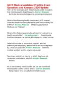 NCCT Medical Assistant Practice Exam Questions and Answers 2026 Update