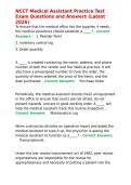 NCCT Medical Assistant Practice Test Exam Questions and Answers &lpar;Latest 2026&rpar;&period;