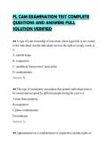 FL CAM EXAMINATION TEST COMPLETE&NewLine;QUESTIONS AND ANSWERS FULL&NewLine;SOLUTION VERIFIED