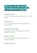 FL CAM LICENSE TEST BANK FULL&NewLine;SOLUTION VERIFIED QUESTIONS AND&NewLine;ANSWERS GUARANTEED TO PASS