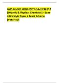 AQA A Level Chemistry &lpar;7512&rpar; Paper 2 &NewLine;&lpar;Organic & Physical Chemistry&rpar; &ndash; June &NewLine;2025 Style Paper 2 Mark Scheme &NewLine;&lbrack;VERIFIED&rsqb; 