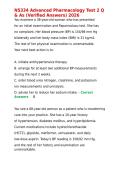 N5334 Advanced Pharmacology Test 2 Q & As &lpar;Verified Answers&rpar; 2026&period;