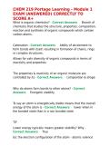 CHEM 219 Portage Learning - Module 1 EXAM &lpar;ANSWERED&rpar; CORRECTLY TO SCORE A&plus;